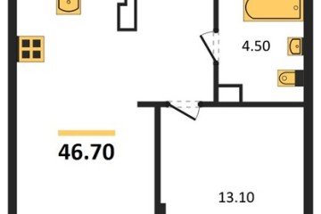 Фото №1: 1-комнатная квартира 46 м², 8/18 эт. - Краснодар, мкр. Парк Победы, ул. имени Героя Дангириева, 2к1