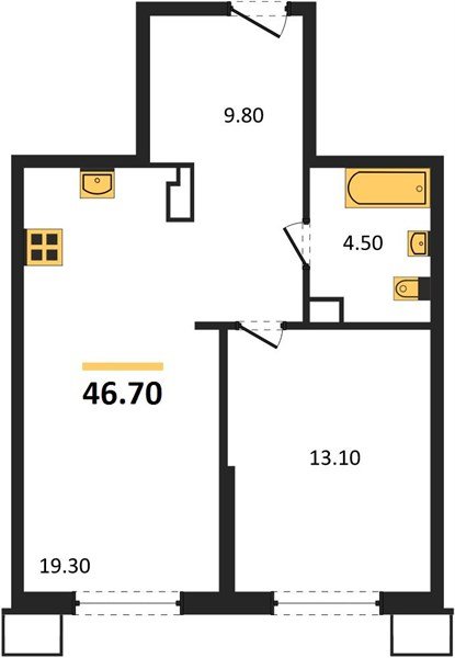 Фото №1: 1-комнатная квартира 46&nbsp;м², 8/18&nbsp;эт. - Краснодар, Прикубанский внутригородской округ, мкр. Парк Победы, ул. имени Героя Дангириева, 2к1