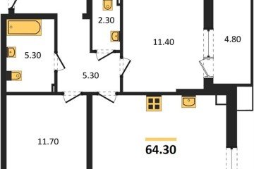 Фото №1: 2-комнатная квартира 64 м², 2/18 эт. - Краснодар, мкр. Парк Победы, ул. имени Героя Дангириева, 2к1