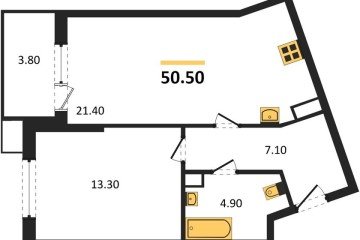 Фото №1: 1-комнатная квартира 50 м², 8/18 эт. - Краснодар, мкр. Парк Победы, ул. имени Героя Дангириева, 2к1