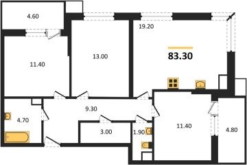 Фото №1: 3-комнатная квартира 83 м², 5/18 эт. - Краснодар, мкр. Парк Победы, ул. имени Героя Дангириева, 2к1