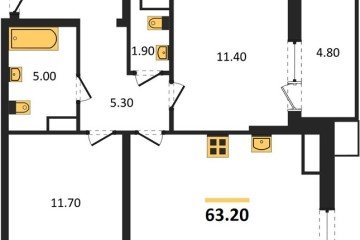 Фото №1: 2-комнатная квартира 63 м², 10/18 эт. - Краснодар, мкр. Парк Победы, ул. имени Героя Дангириева, 2к1