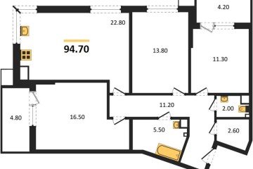 Фото №1: 3-комнатная квартира 94 м², 6/18 эт. - Краснодар, мкр. Парк Победы,