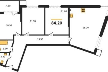 Фото №1: 3-комнатная квартира 84 м², 2/18 эт. - Краснодар, мкр. Парк Победы,
