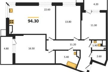 Фото №1: 3-комнатная квартира 94 м², 10/18 эт. - Краснодар, мкр. Парк Победы,