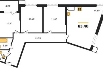 Фото №1: 3-комнатная квартира 83 м², 16/18 эт. - Краснодар, мкр. Парк Победы,