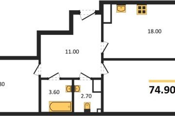 Фото №1: 2-комнатная квартира 74 м², 15/18 эт. - Краснодар, мкр. Парк Победы,