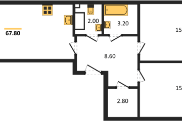 Фото №1: 2-комнатная квартира 67 м², 9/18 эт. - Краснодар, мкр. Парк Победы,