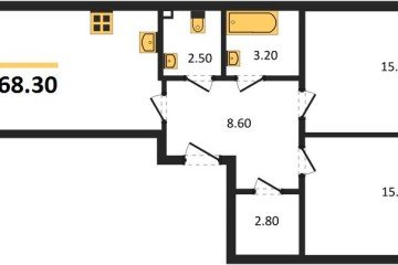 Фото №1: 2-комнатная квартира 68 м², 2/18 эт. - Краснодар, мкр. Парк Победы,