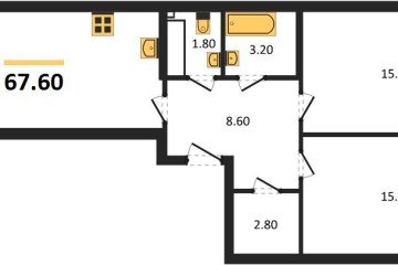 Фото №1: 2-комнатная квартира 67 м², 16/18 эт. - Краснодар, мкр. Парк Победы,