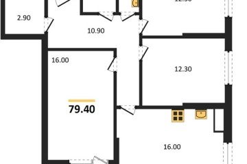 Фото №1: 3-комнатная квартира 79 м², 10/18 эт. - Краснодар, мкр. Парк Победы,