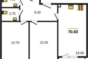 Фото №1: 2-комнатная квартира 70 м², 2/9 эт. - Краснодар, мкр. Парк Победы,
