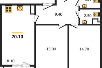 Фото №1: 2-комнатная квартира 70 м², 9/9 эт. - Краснодар, мкр. Парк Победы,