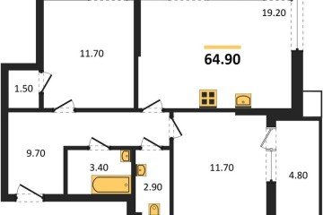Фото №1: 2-комнатная квартира 64 м², 2/18 эт. - Краснодар, мкр. Парк Победы,