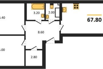 Фото №1: 2-комнатная квартира 67 м², 8/18 эт. - Краснодар, мкр. Парк Победы,