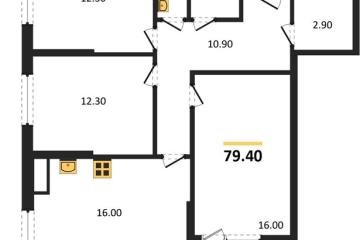 Фото №1: 3-комнатная квартира 79 м², 16/18 эт. - Краснодар, мкр. Парк Победы,