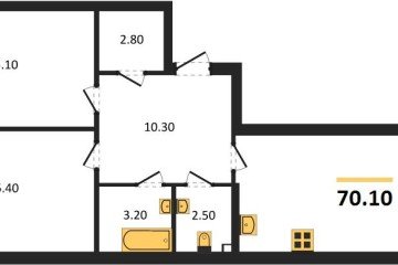 Фото №1: 2-комнатная квартира 70 м², 2/18 эт. - Краснодар, мкр. Парк Победы,
