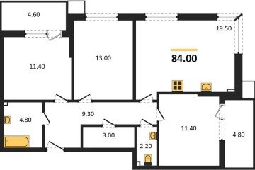 Фото №1: 3-комнатная квартира 84 м², 2/18 эт. - Краснодар, мкр. Парк Победы,