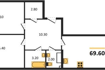Фото №1: 2-комнатная квартира 69 м², 7/18 эт. - Краснодар, мкр. Парк Победы,