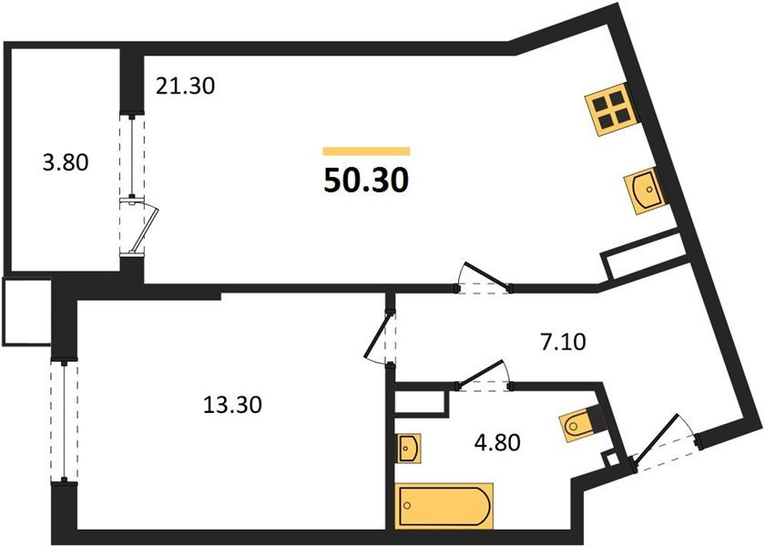 Фото №1: 1-комнатная квартира 50&nbsp;м², 10/18&nbsp;эт. - Краснодар, Прикубанский внутригородской округ, мкр. Парк Победы