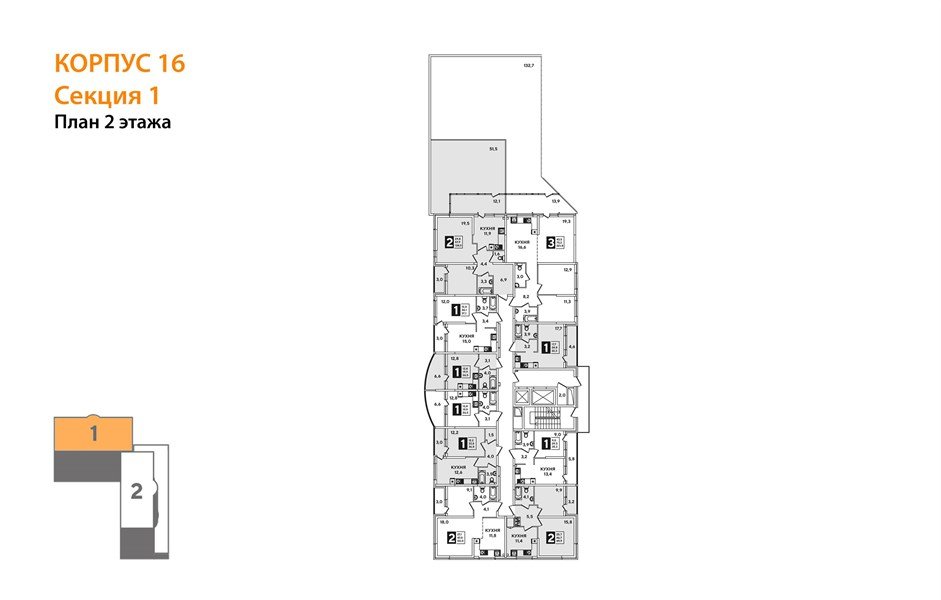 Фото №6: 3-комнатная квартира 221&nbsp;м², 2/16&nbsp;эт. - Краснодар, Прикубанский внутригородской округ, мкр. жилой комплекс Самолёт-3, ул. Ивана Беличенко
