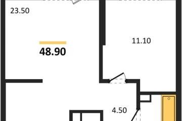 Фото №1: 1-комнатная квартира 48 м², 3/24 эт. - Краснодар, мкр. ЖК Рекорд, ул. Новороссийская, 102/8к5