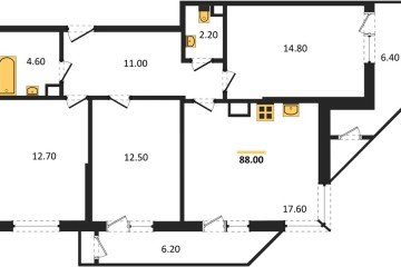 Фото №1: 3-комнатная квартира 88 м², 6/24 эт. - Краснодар, мкр. ЖК Рекорд, ул. Новороссийская, 102/8к5