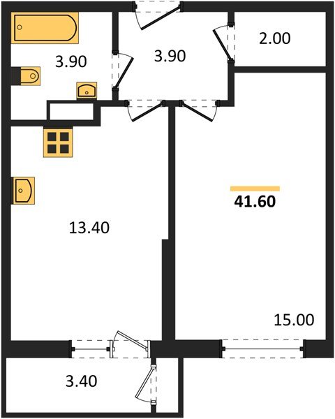 Фото №1: 1-комнатная квартира 41&nbsp;м², 3/24&nbsp;эт. - Краснодар, Карасунский внутригородской округ, Черёмушки, мкр. ЖК Рекорд, ул. Новороссийская, 102/8к5
