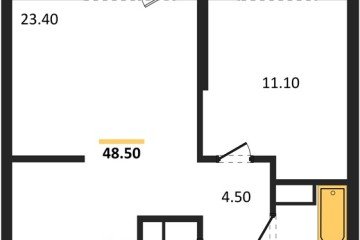 Фото №1: 1-комнатная квартира 48 м², 14/24 эт. - Краснодар, мкр. ЖК Рекорд, ул. Новороссийская, 102/8к5