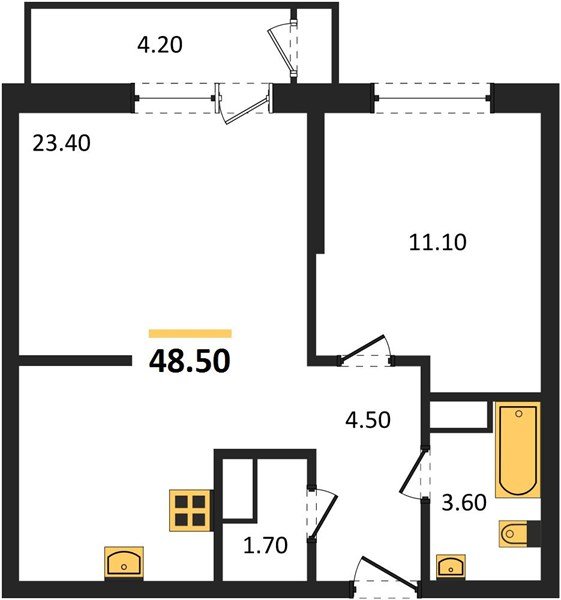 Фото №1: 1-комнатная квартира 48&nbsp;м², 15/24&nbsp;эт. - Краснодар, Карасунский внутригородской округ, Черёмушки, мкр. ЖК Рекорд, ул. Новороссийская, 102/8к5