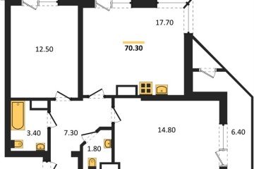 Фото №1: 2-комнатная квартира 70 м², 16/24 эт. - Краснодар, мкр. ЖК Рекорд, ул. Новороссийская, 102/8к5