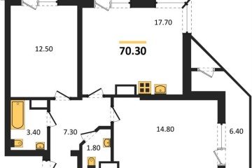 Фото №1: 2-комнатная квартира 70 м², 18/24 эт. - Краснодар, мкр. ЖК Рекорд, ул. Новороссийская, 102/8к5
