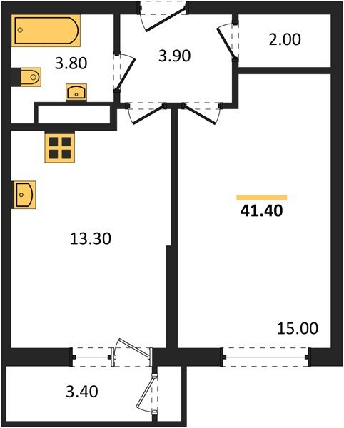 Фото №1: 1-комнатная квартира 41&nbsp;м², 21/24&nbsp;эт. - Краснодар, Карасунский внутригородской округ, Черёмушки, мкр. ЖК Рекорд, ул. Новороссийская, 102/8к5
