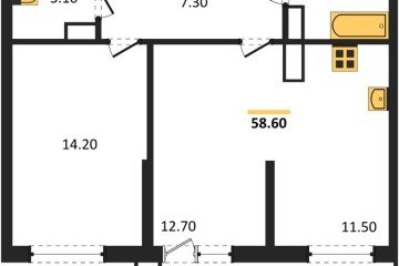 Фото №1: 2-комнатная квартира 58 м², 13/24 эт. - Краснодар, мкр. ЖК Рекорд, ул. Новороссийская, 102/8к5