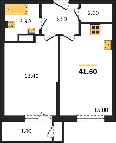 Фото №1: 1-комнатная квартира 41&nbsp;м², 5/24&nbsp;эт. - Краснодар, Карасунский внутригородской округ, Черёмушки, мкр. ЖК Рекорд, ул. Новороссийская, 102/8к5