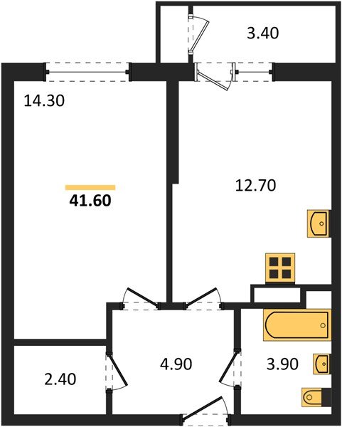 Фото №1: 1-комнатная квартира 41&nbsp;м², 10/24&nbsp;эт. - Краснодар, Карасунский внутригородской округ, Черёмушки, мкр. ЖК Рекорд, ул. Новороссийская, 102/8к5