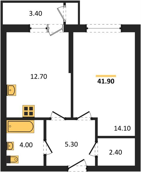 Фото №1: 1-комнатная квартира 41&nbsp;м², 2/24&nbsp;эт. - Краснодар, Карасунский внутригородской округ, Черёмушки, мкр. ЖК Рекорд, ул. Новороссийская, 102/8к5