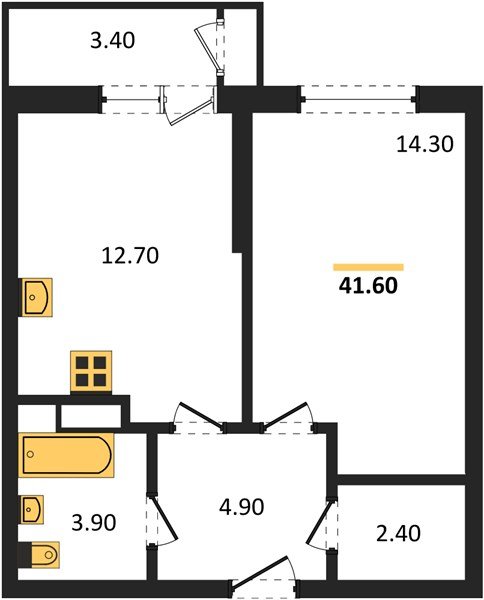 Фото №1: 1-комнатная квартира 41&nbsp;м², 9/24&nbsp;эт. - Краснодар, Карасунский внутригородской округ, Черёмушки, мкр. ЖК Рекорд, ул. Новороссийская, 102/8к5