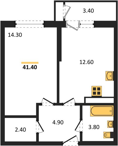 Фото №1: 1-комнатная квартира 41&nbsp;м², 13/24&nbsp;эт. - Краснодар, Карасунский внутригородской округ, Черёмушки, мкр. ЖК Рекорд, ул. Новороссийская, 102/8к5