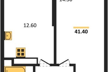 Фото №1: 1-комнатная квартира 41 м², 12/24 эт. - Краснодар, мкр. ЖК Рекорд, ул. Новороссийская, 102/8к5