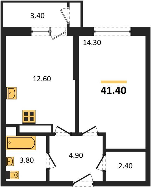 Фото №1: 1-комнатная квартира 41&nbsp;м², 21/24&nbsp;эт. - Краснодар, Карасунский внутригородской округ, Черёмушки, мкр. ЖК Рекорд, ул. Новороссийская, 102/8к5