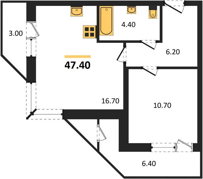 Фото №1: 1-комнатная квартира 47&nbsp;м², 2/24&nbsp;эт. - Краснодар, Карасунский внутригородской округ, Черёмушки, мкр. ЖК Рекорд, ул. Новороссийская, 102/8к5