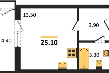 Фото №1: Студия 25 м², 2/24 эт. - Краснодар, мкр. ЖК Рекорд, ул. Новороссийская, 102/8к5