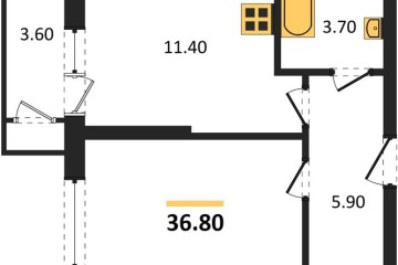Фото №1: 1-комнатная квартира 36 м², 2/24 эт. - Краснодар, мкр. ЖК Рекорд, ул. Новороссийская, 102/8к5