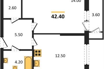 Фото №1: 1-комнатная квартира 42 м², 2/24 эт. - Краснодар, мкр. ЖК Рекорд, ул. Новороссийская, 102/8к5