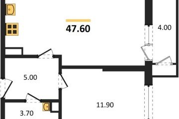 Фото №1: 1-комнатная квартира 47 м², 6/24 эт. - Краснодар, мкр. ЖК Рекорд, ул. Новороссийская, 102/8к5