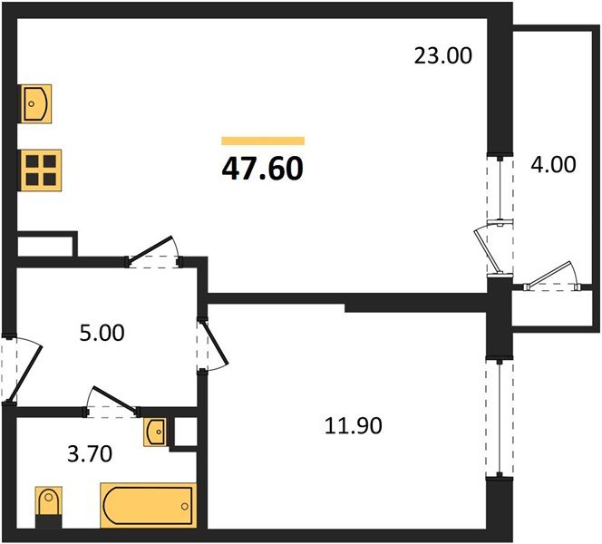 Фото №1: 1-комнатная квартира 47&nbsp;м², 6/24&nbsp;эт. - Краснодар, Карасунский внутригородской округ, Черёмушки, мкр. ЖК Рекорд, ул. Новороссийская, 102/8к5