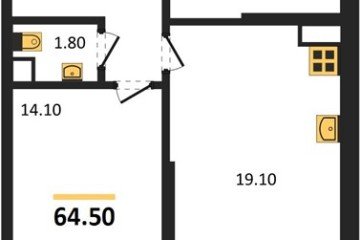 Фото №1: 2-комнатная квартира 64 м², 4/24 эт. - Краснодар, мкр. ЖК Рекорд, ул. Новороссийская, 102/8к5