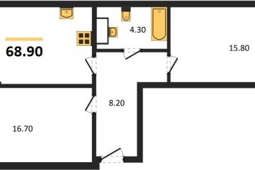 Фото №1: 2-комнатная квартира 68 м², 10/24 эт. - Краснодар, мкр. ЖК Рекорд, ул. Новороссийская, 102/8к5