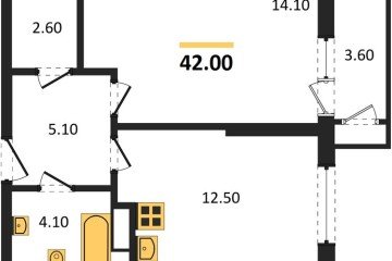 Фото №1: 1-комнатная квартира 42 м², 4/24 эт. - Краснодар, мкр. ЖК Рекорд, ул. Новороссийская, 102/8к5